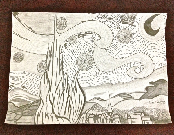 The final version: my adaptation of Van Gogh's "A Starry Night"